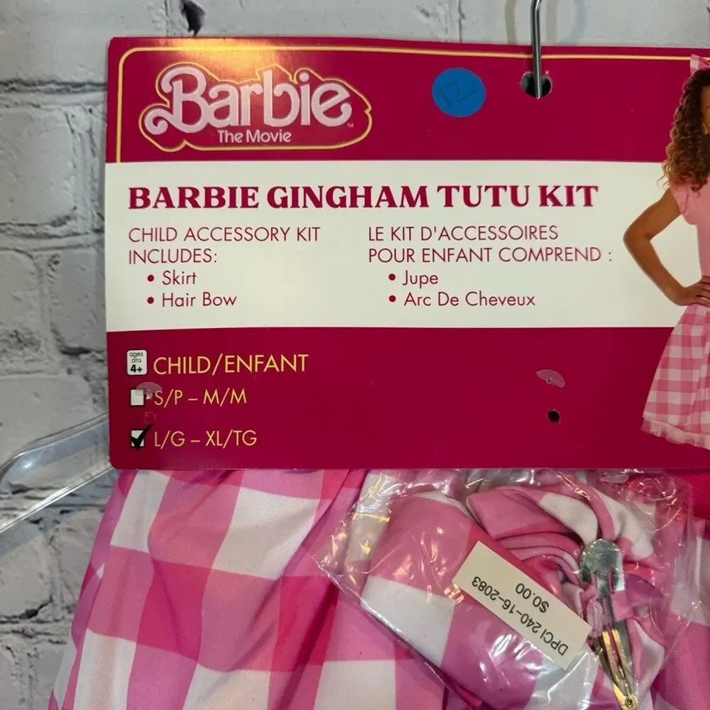 Barbie Gingham Tutu Girl’s Costume Skirt with Bow